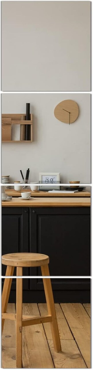 Full Length Mirror Tiles (Glass, 12''x12''x 4PCS), Large Full Body Wall Mirror for Door